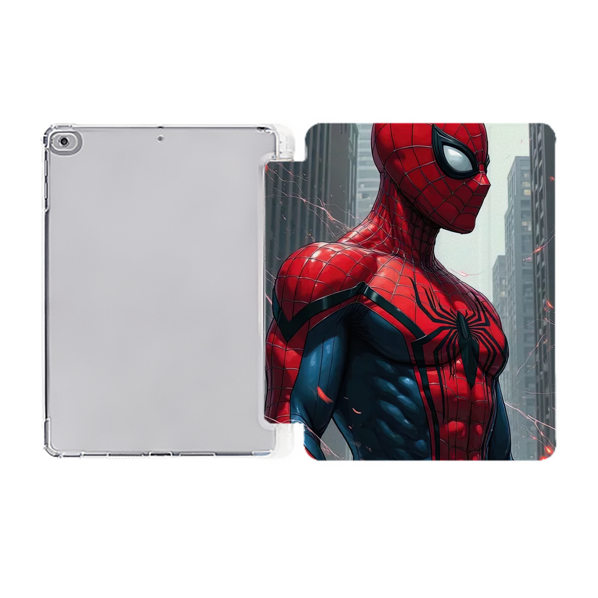 （画像用） Spider Man スパイダーマン IPad ケース ペン収納付き 三つ折りスタンド PUレザー×シリコン 対応機種9.5/10.5/10.9インチ